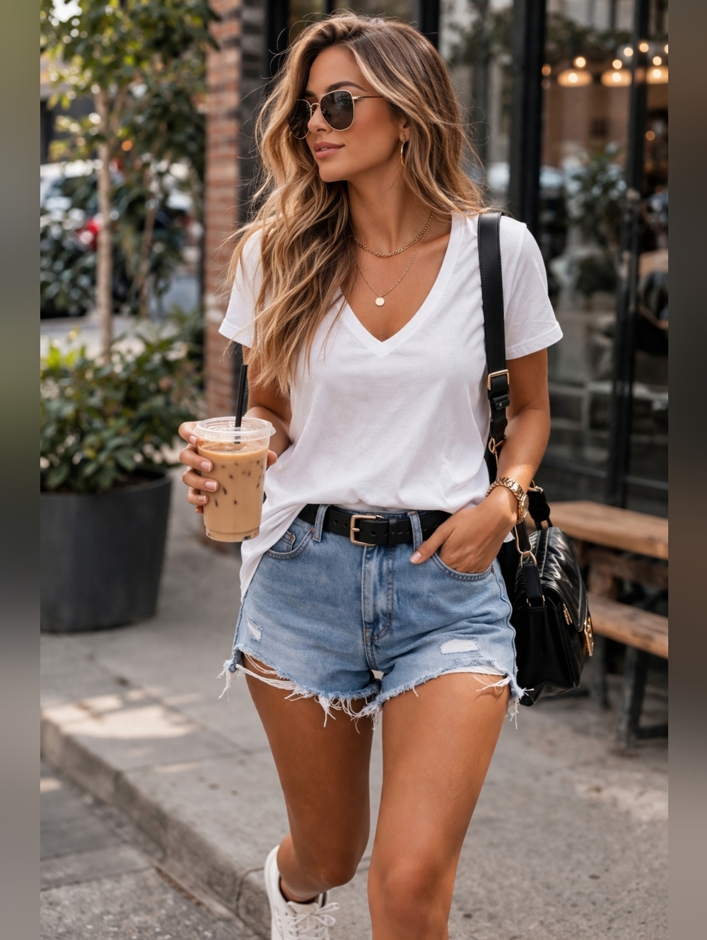 Women’s High Waisted Distressed Denim Shorts Raw Hem Casual Summer Streetwear
